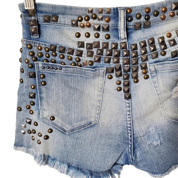 Blank NYC Studded Cut off High Rise Jean Shorts 26 Grunge punk - Picture 7 of 12